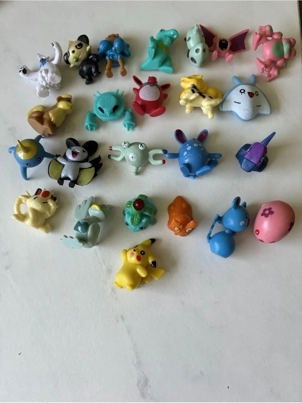 Pokémon Mini Figurine Lot - Assorted Colors (Yellow, Blue, Pink, Green)